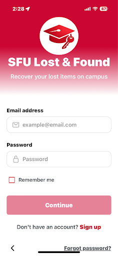 SFU Lost & Found — SFU-only access
